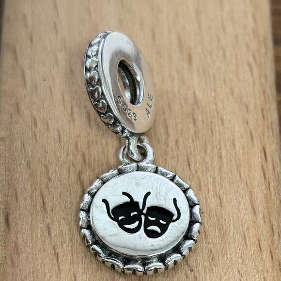 Pandora The World Is Your Stage Theater Mask Charm, S925 Silver Bracelets - Picture 1 of 4